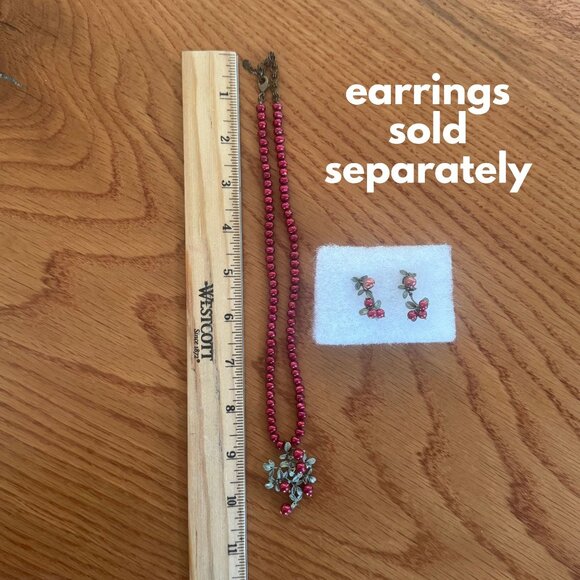 Michael Michaud Cranberry Necklace with Red Pearls (16”) Nature Jewelry - Picture 6 of 8